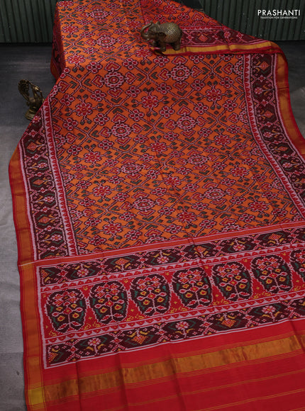 Orange & Maroon Rajkot Patola Silk Saree