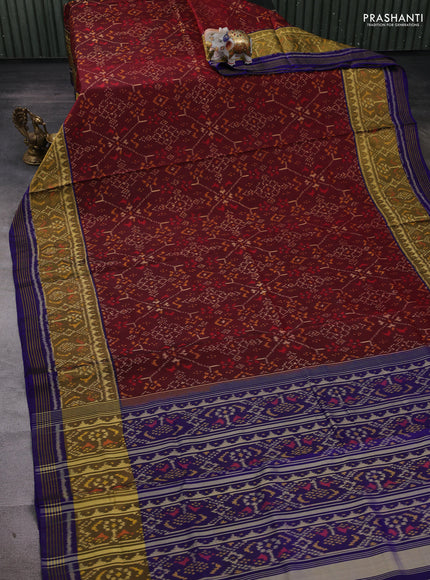 Maroon & Blue Rajkot Patola Silk Saree