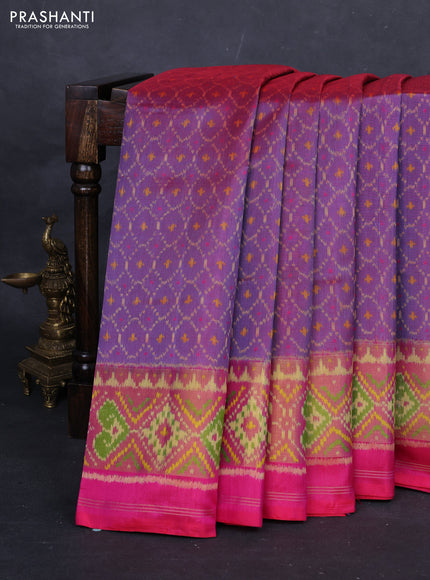 Pastel Purple & Pink Rajkot Patola Silk Saree