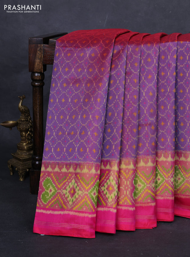 Pastel Purple & Pink Rajkot Patola Silk Saree
