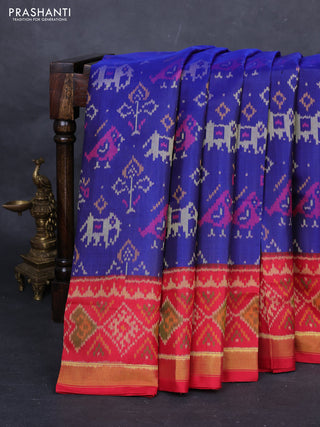 Blue & Red Rajkot Patola Silk Saree