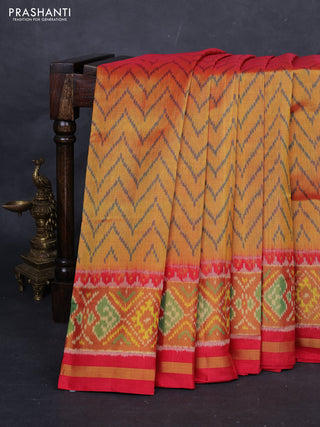 Yellow & Red Rajkot Patola Silk Saree