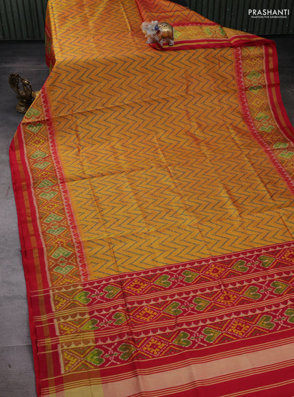 Yellow & Red Rajkot Patola Silk Saree