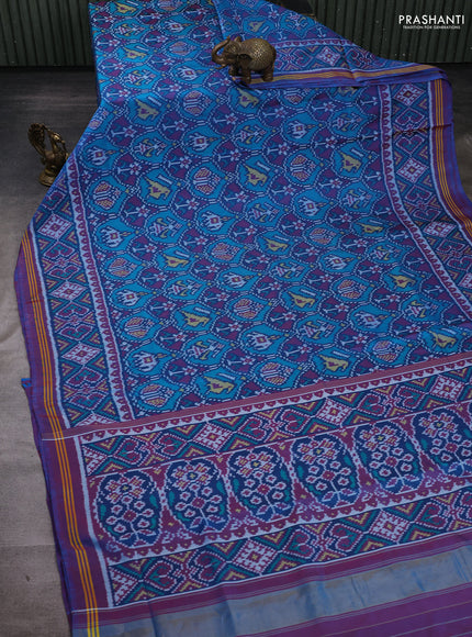 Cs Blue & Maroon Rajkot Patola Silk Saree