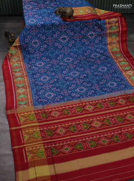 Blue & Red Rajkot Patola Silk Saree