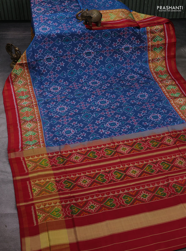 Blue & Red Rajkot Patola Silk Saree