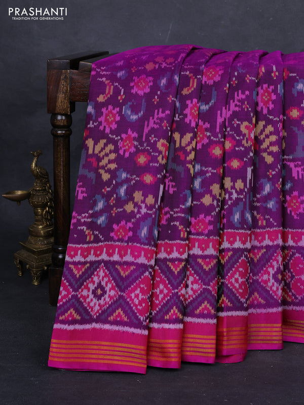 Purple & Magenta Pink Rajkot Patola Silk Saree