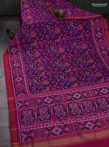 Purple & Magenta Pink Rajkot Patola Silk Saree