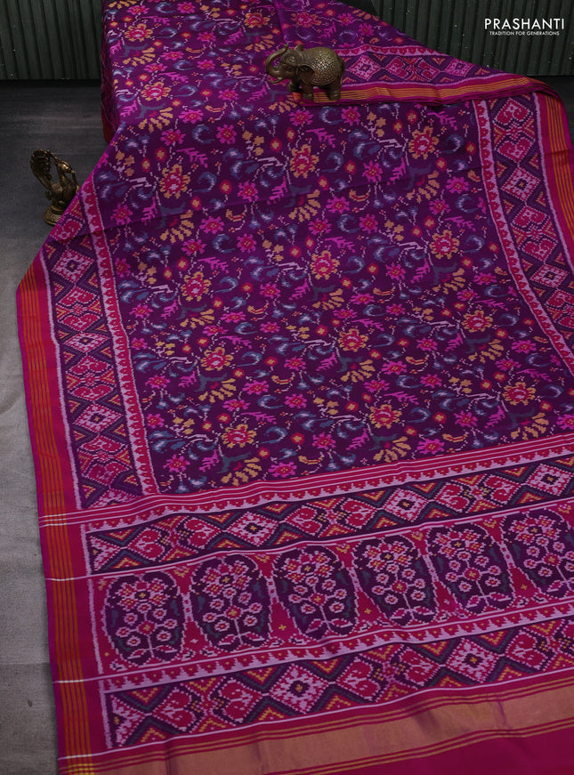 Purple & Magenta Pink Rajkot Patola Silk Saree