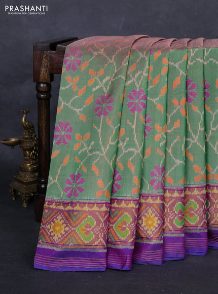 Green & Purple Rajkot Patola Silk Saree