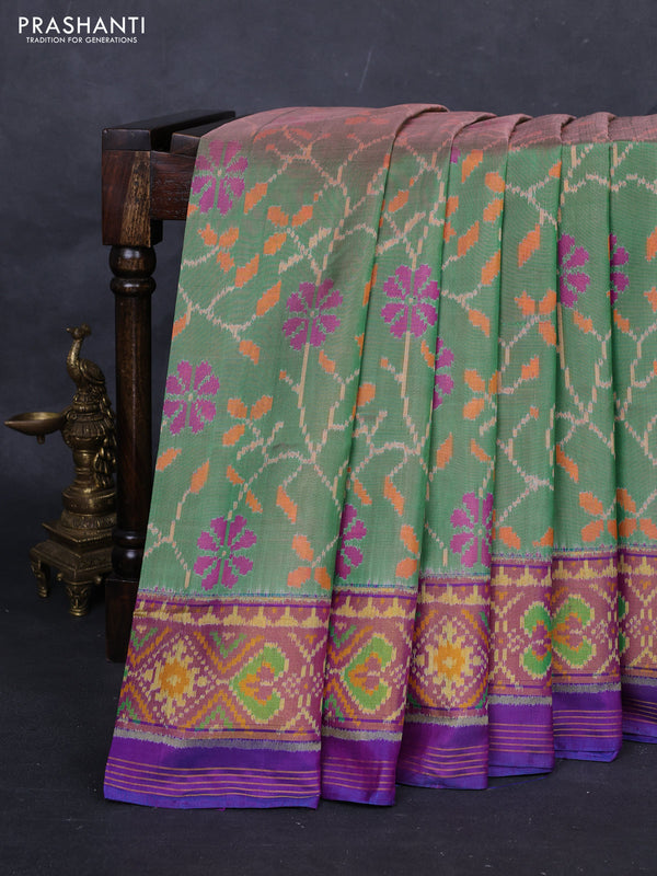 Green & Purple Rajkot Patola Silk Saree