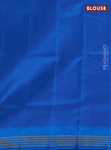Mustard & Blue Rajkot Patola Silk Saree - Jute Finish