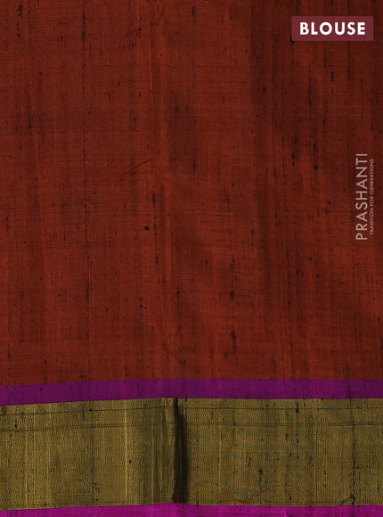 Rust & Pink Rajkot Patola Silk Saree - Jute Finish