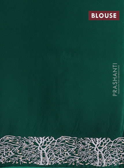 Green Pure Organza Saree - Embroidery