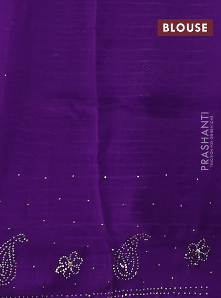 Violet Pure Organza Saree - Embroidery