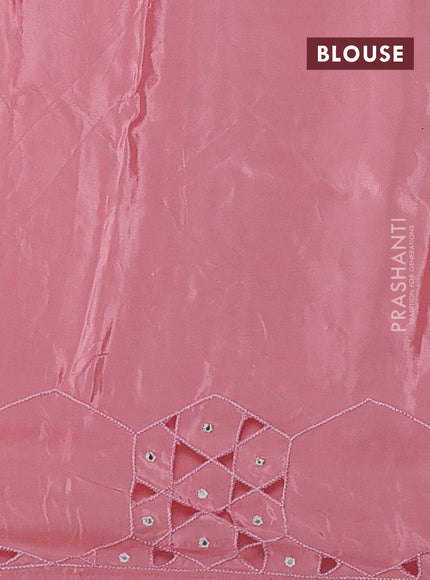 Pink Pure Organza Saree - Embroidery