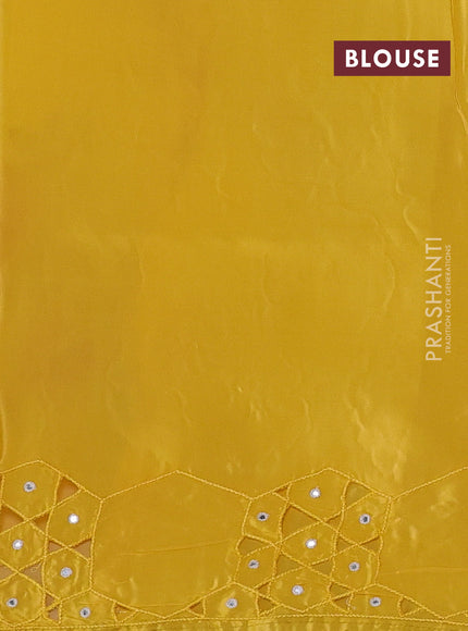 Yellow Pure Organza Saree - Embroidery