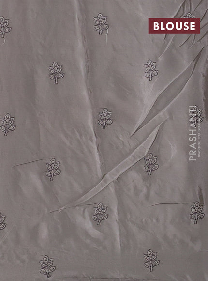 Grey Pure Organza Saree - Embroidery