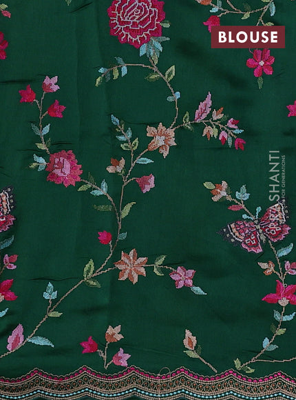 Green Pure Organza Saree - Embroidery