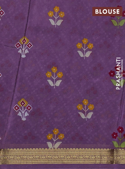 Pastel Purple Pure Mysore Silk - Digital Prints