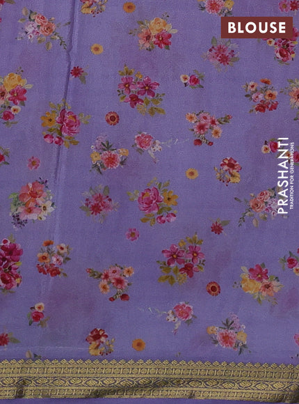 Pastel Violet Pure Mysore Silk - Digital Prints