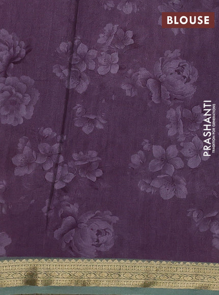 Pastel Purple & Pastel Green Pure Mysore Silk - Digital Prints