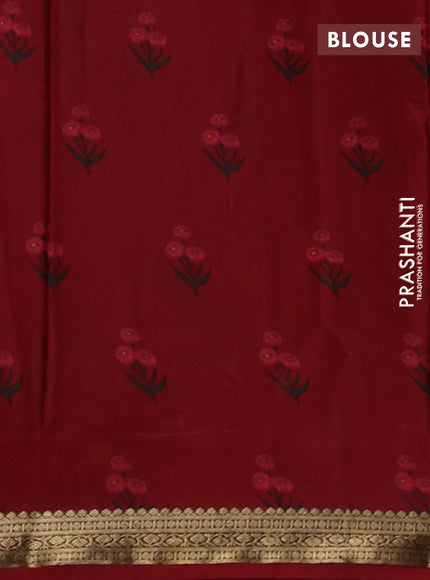 Maroon Pure Mysore Silk - Digital Prints