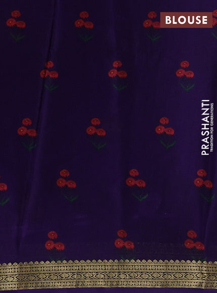 Purple Pure Mysore Silk - Digital Prints