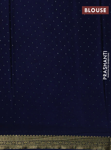 Blue Pure Mysore Silk - Digital Prints