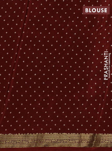 Maroon Pure Mysore Silk - Digital Prints