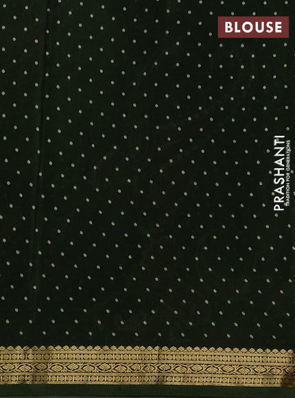Sap Green Pure Mysore Silk - Digital Prints
