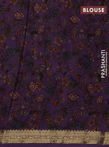 Purple Pure Mysore Silk - Digital Prints