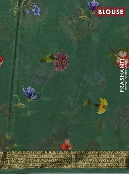 Green Pure Mysore Silk - Digital Prints