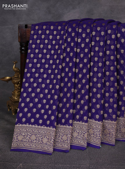 Blue Banarasi Georgette Saree