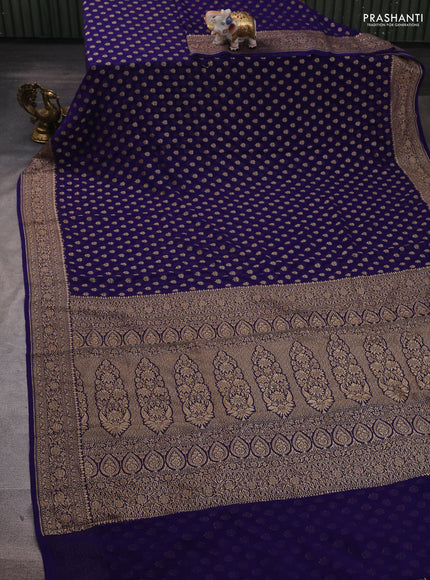 Blue Banarasi Georgette Saree