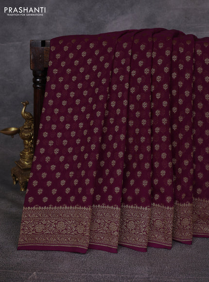 Purple Banarasi Georgette Saree
