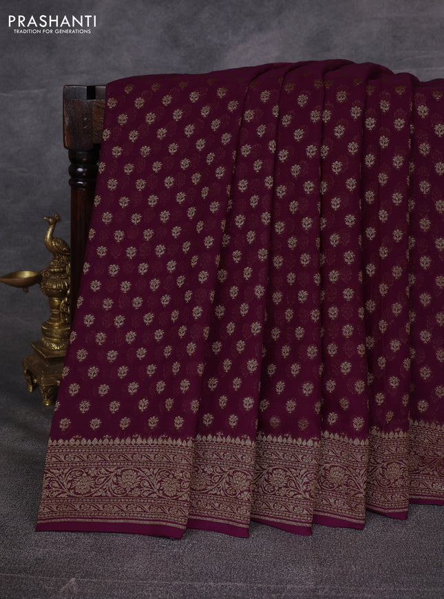 Purple Banarasi Georgette Saree