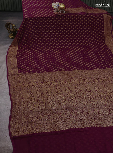 Purple Banarasi Georgette Saree