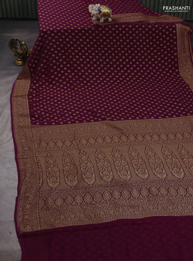 Purple Banarasi Georgette Saree
