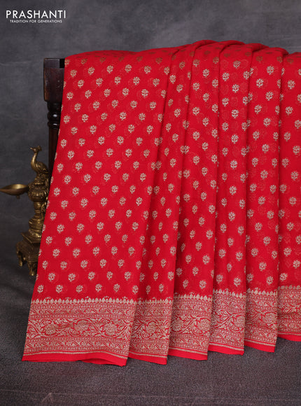 Red  Banarasi Georgette Saree