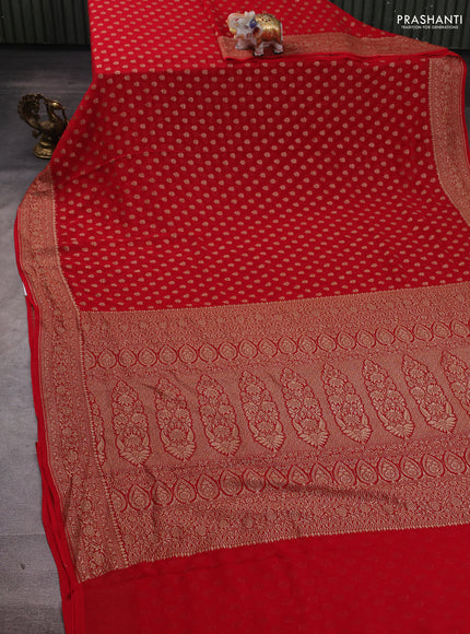 Red  Banarasi Georgette Saree