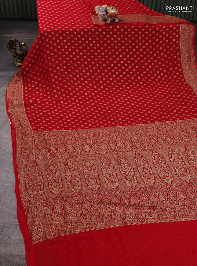 Red  Banarasi Georgette Saree