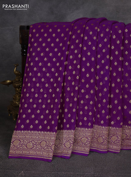 Purple &  Banarasi Georgette Saree
