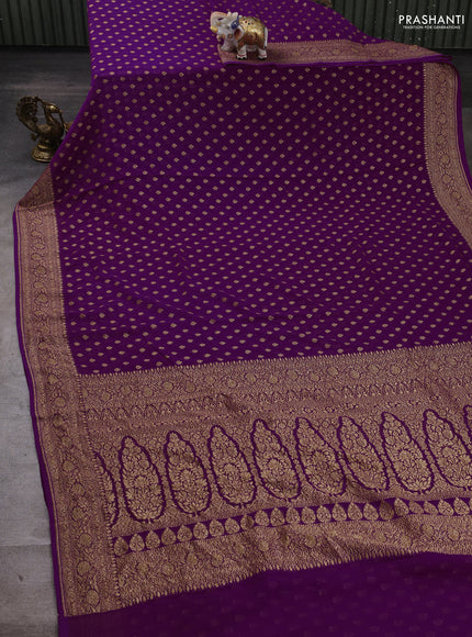Purple &  Banarasi Georgette Saree