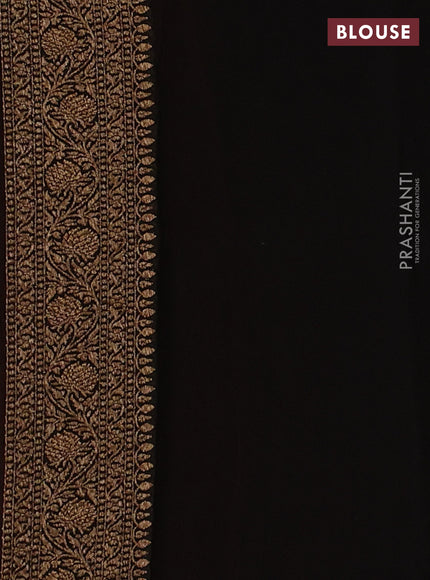 Orange & Black Banarasi Georgette Saree