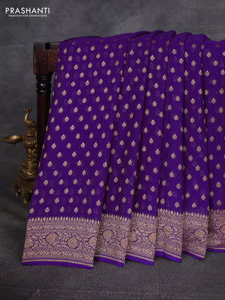 Violet Banarasi Georgette Saree