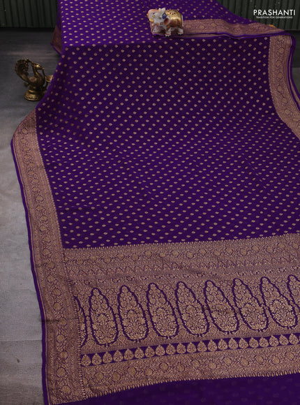 Violet Banarasi Georgette Saree