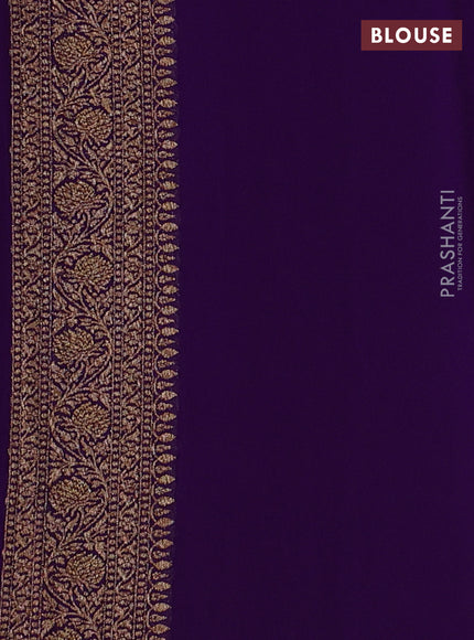 Violet Banarasi Georgette Saree