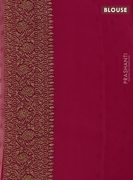 Cream & Pink Banarasi Georgette Saree