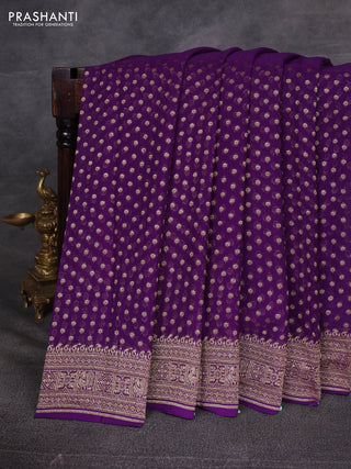 Violet Banarasi Georgette Saree